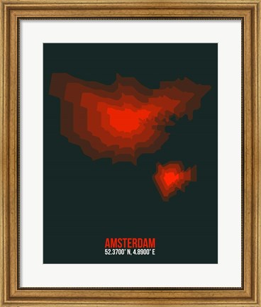 Framed Amsterdam Radiant Map 2 Print
