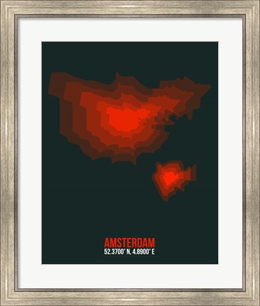 Framed Amsterdam Radiant Map 2 Print