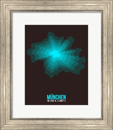 Framed Munchen Radiant Map 1 Print