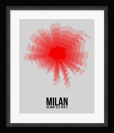 Framed Milan Radiant Map 1 Print