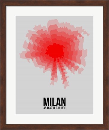Framed Milan Radiant Map 1 Print
