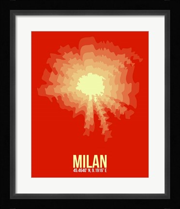 Framed Milan Radiant Map 2 Print