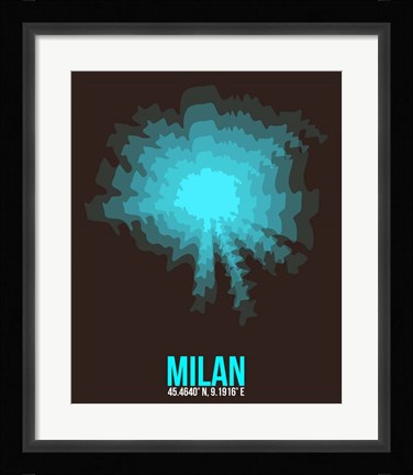 Framed Milan Radiant Map 3 Print