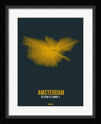 Framed Amsterdam Radiant Map 3 Print