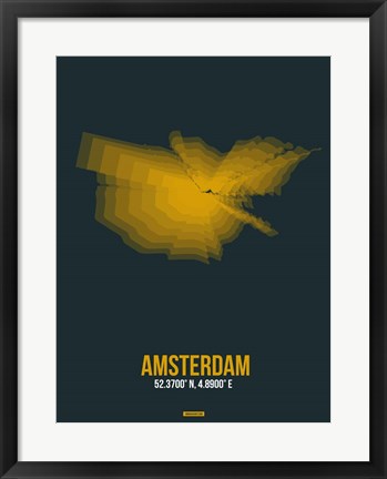 Framed Amsterdam Radiant Map 3 Print