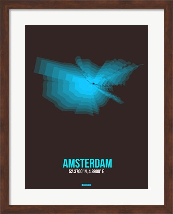 Framed Amsterdam Radiant Map 4 Print
