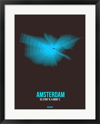 Framed Amsterdam Radiant Map 4 Print