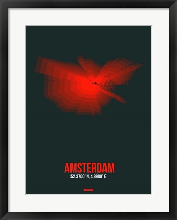 Framed Amsterdam Radiant Map 6 Print
