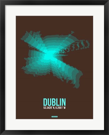 Framed Dublin Radiant Map 2 Print