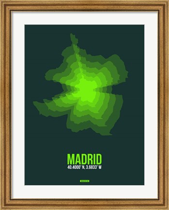 Framed Madrid Radiant Map 2 Print