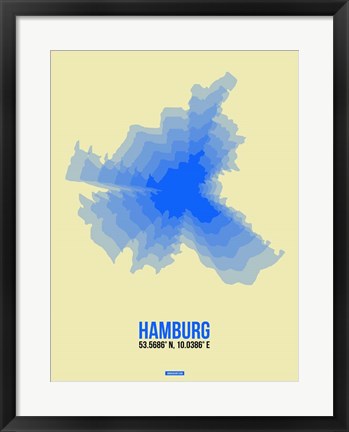 Framed Hamburg Radiant Map 2 Print