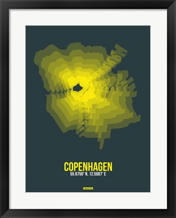 Framed Copenhagen Radiant Map 1 Print