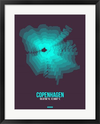 Framed Copenhagen Radiant Map 2 Print