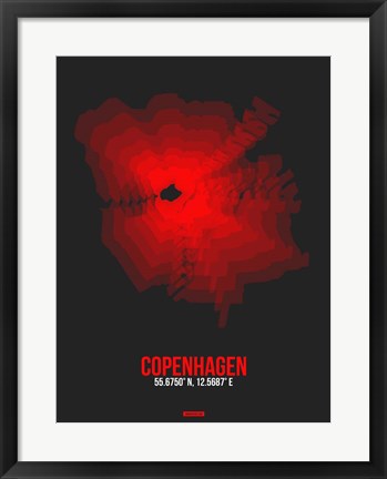 Framed Copenhagen Radiant Map 3 Print