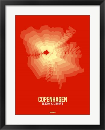 Framed Copenhagen Radiant Map 4 Print