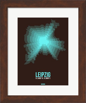 Framed Leipzig Radiant Map 2 Print