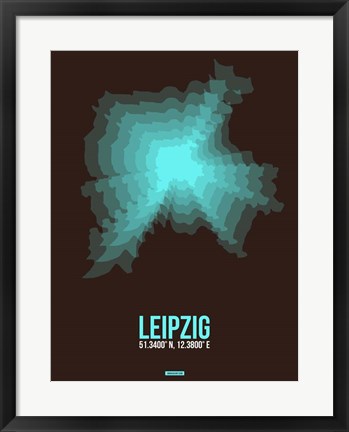 Framed Leipzig Radiant Map 2 Print