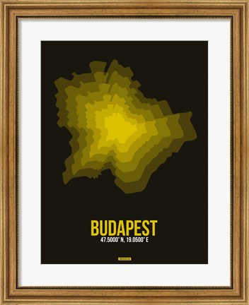 Framed Budapest Radiant Map 1 Print