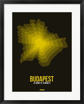 Framed Budapest Radiant Map 1 Print