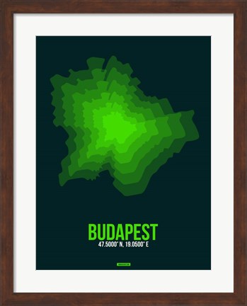 Framed Budapest Radiant Map 2 Print