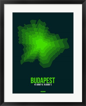 Framed Budapest Radiant Map 2 Print