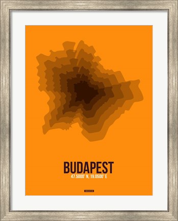 Framed Budapest Radiant Map 4 Print