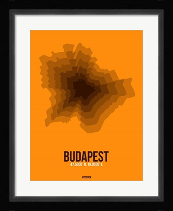 Framed Budapest Radiant Map 4 Print