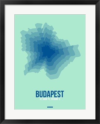 Framed Budapest Radiant Map 5 Print