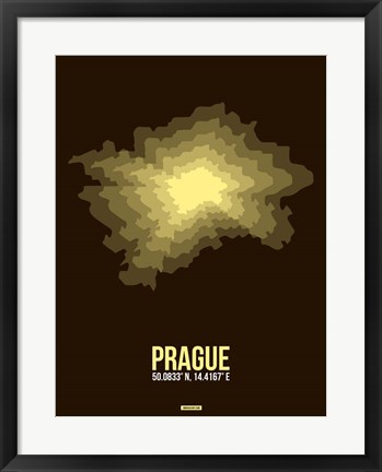 Framed Prague Radiant Map 1 Print