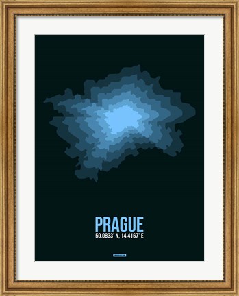 Framed Prague Radiant Map 2 Print