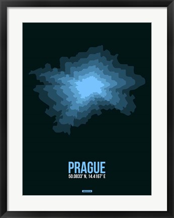 Framed Prague Radiant Map 2 Print