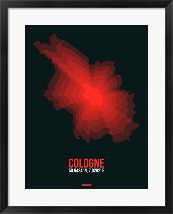 Framed Cologne Radiant Map 1 Print