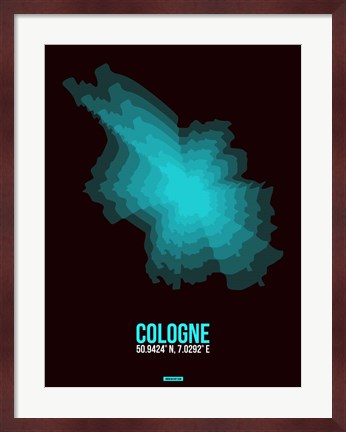 Framed Cologne Radiant Map 2 Print
