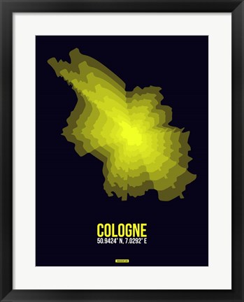 Framed Cologne Radiant Map 3 Print