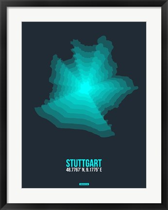 Framed Stuttgart Radiant Map 1 Print