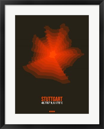 Framed Stuttgart Radiant Map 2 Print