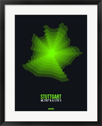 Framed Stuttgart Radiant Map 3 Print