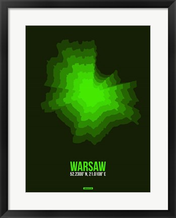 Framed Warsaw Radiant Map 2 Print