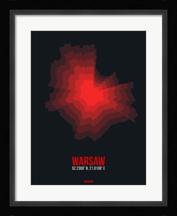 Framed Warsaw Radiant Map 4 Print