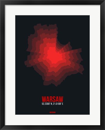 Framed Warsaw Radiant Map 4 Print