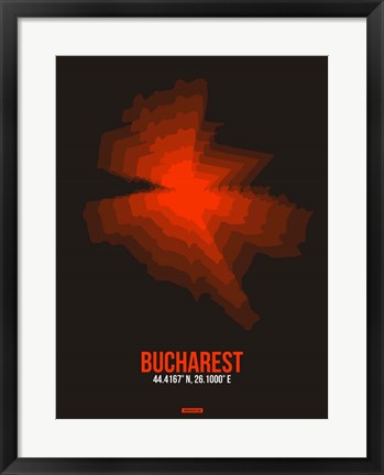 Framed Bucharest Radiant Map 1 Print