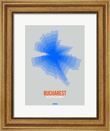 Framed Bucharest Radiant Map 2 Print