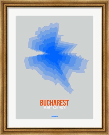 Framed Bucharest Radiant Map 2 Print