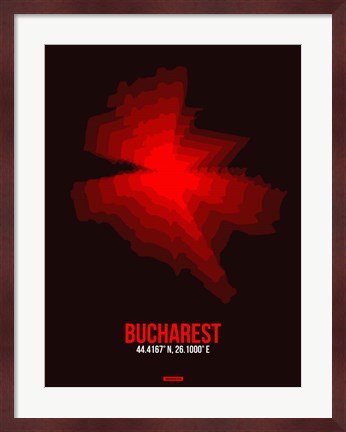 Framed Bucharest Radiant Map 4 Print