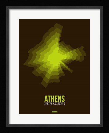 Framed Athens Radiant Map 1 Print