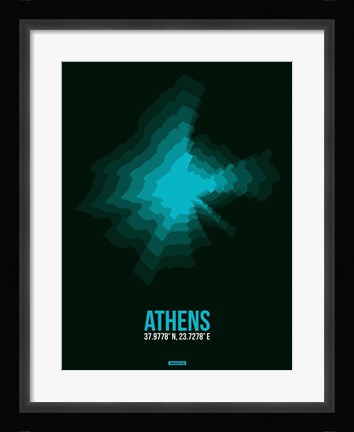 Framed Athens Radiant Map 2 Print
