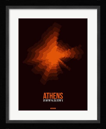 Framed Athens Radiant Map 3 Print