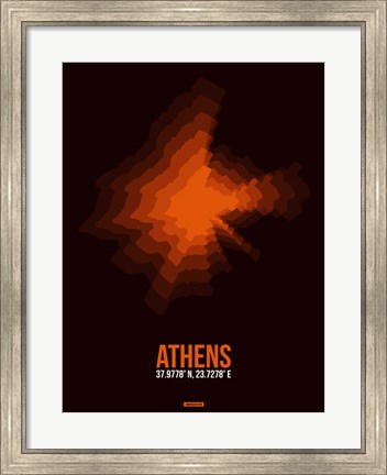 Framed Athens Radiant Map 3 Print