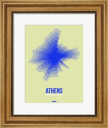 Framed Athens Radiant Map 4 Print