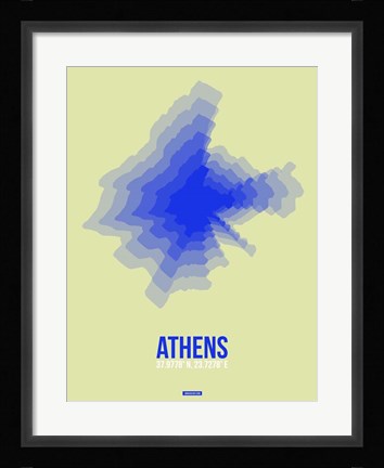 Framed Athens Radiant Map 4 Print